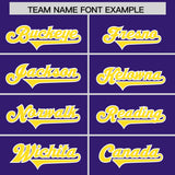 Custom Purple Gold and White Side Stripe Pattern Authentic Football Jersey