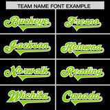 Custom Black Neon Green and White Side Stripe Pattern Authentic Football Jersey