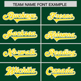 Custom Green Gold and White Side Stripe Pattern Authentic Football Jersey