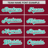 Custom Crimson Bright Green and White Side Stripe Pattern Authentic Football Jersey
