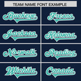 Custom Navy Bright Green and White Side Stripe Pattern Authentic Football Jersey