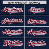Custom Navy Cardinal and White Side Stripe Pattern Authentic Football Jersey