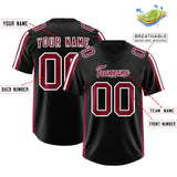 Custom Black Cardinal and White Side Stripe Pattern Authentic Football Jersey