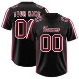 Custom Black Cardinal and White Side Stripe Pattern Authentic Football Jersey