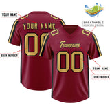 Custom Cardinal Black and White Side Stripe Pattern Authentic Football Jersey