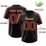 Custom Black Cardinal and Old Gold Side Stripe Pattern Authentic Football Jersey
