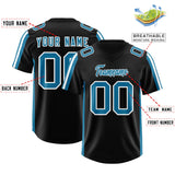 Custom Black Panther Blue and White Side Stripe Pattern Authentic Football Jersey