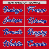 Custom Red Royal and White Side Stripe Pattern Authentic Football Jersey