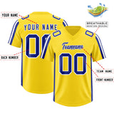 Custom Gold Royal and White Side Stripe Pattern Authentic Football Jersey