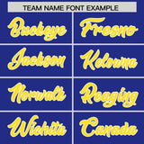Custom Royal Gold and White Side Stripe Pattern Authentic Football Jersey
