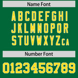 Custom Kelly Green Gold and White Side Stripe Pattern Authentic Football Jersey