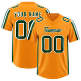 Custom Orange Green and White Side Stripe Pattern Authentic Football Jersey