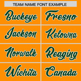Custom Orange Green and White Side Stripe Pattern Authentic Football Jersey