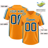 Custom Orange Panther Blue and White Side Stripe Pattern Authentic Football Jersey
