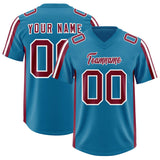 Custom Royal Cardinal and White Side Stripe Pattern Authentic Football Jersey