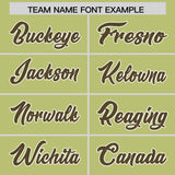 Custom Champagne Olive and White Side Stripe Pattern Authentic Football Jersey