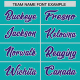 Custom Aqua Purple and White Side Stripe Pattern Authentic Football Jersey