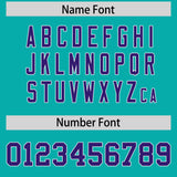 Custom Aqua Purple and White Side Stripe Pattern Authentic Football Jersey