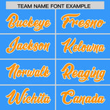 Custom Light Blue Orange and White Side Stripe Pattern Authentic Football Jersey