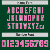 Custom Green Pink and White Side Stripe Pattern Authentic Football Jersey