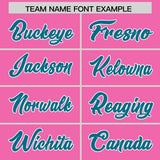 Custom Pink Aqua and White Side Stripe Pattern Authentic Football Jersey