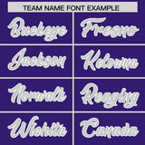Custom Purple Gray and White Side Stripe Pattern Authentic Football Jersey