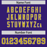 Custom Purple Old Gold and White Side Stripe Pattern Authentic Football Jersey