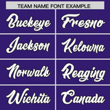 Custom Purple Black and White Side Stripe Pattern Authentic Football Jersey