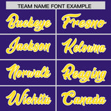 Custom Purple Gold and White Side Stripe Pattern Authentic Football Jersey