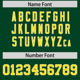 Custom Green Gold and White Side Stripe Pattern Authentic Football Jersey