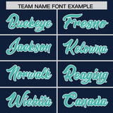 Custom Navy Bright Green and White Side Stripe Pattern Authentic Football Jersey