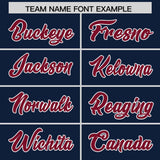 Custom Navy Cardinal and White Side Stripe Pattern Authentic Football Jersey