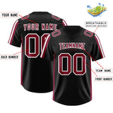 Custom Black Cardinal and White Side Stripe Pattern Authentic Football Jersey