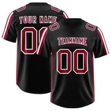 Custom Black Cardinal and White Side Stripe Pattern Authentic Football Jersey