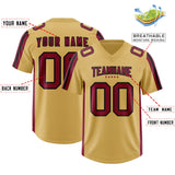 Custom Old Gold Cardinal and Black Side Stripe Pattern Authentic Football Jersey