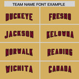 Custom Old Gold Cardinal and Black Side Stripe Pattern Authentic Football Jersey