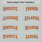Custom Gray Crimson and Old Gold Side Stripe Pattern Authentic Football Jersey