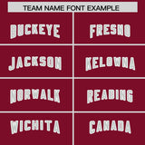 Custom Cardinal Gray and White Side Stripe Pattern Authentic Football Jersey