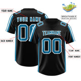 Custom Black Panther Blue and White Side Stripe Pattern Authentic Football Jersey