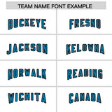 Custom White Panther Blue and Black Side Stripe Pattern Authentic Football Jersey