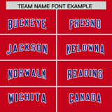 Custom Red Royal and White Side Stripe Pattern Authentic Football Jersey