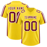 Custom Gold Cardinal and White Side Stripe Pattern Authentic Football Jersey