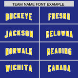 Custom Royal Gold and White Side Stripe Pattern Authentic Football Jersey