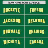 Custom Kelly Green Gold and White Side Stripe Pattern Authentic Football Jersey