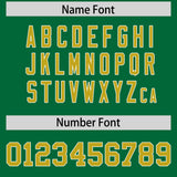 Custom Kelly Green Old Gold and White Side Stripe Pattern Authentic Football Jersey