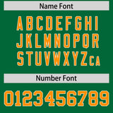 Custom Kelly Green Gold Orange and White Side Stripe Pattern Authentic Football Jersey
