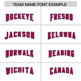 Custom White Royal and Red Side Stripe Pattern Authentic Football Jersey