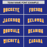 Custom Royal Gold Orange and White Side Stripe Pattern Authentic Football Jersey