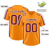 Custom Orange Crimson and White Side Stripe Pattern Authentic Football Jersey