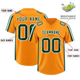 Custom Orange Green and White Side Stripe Pattern Authentic Football Jersey